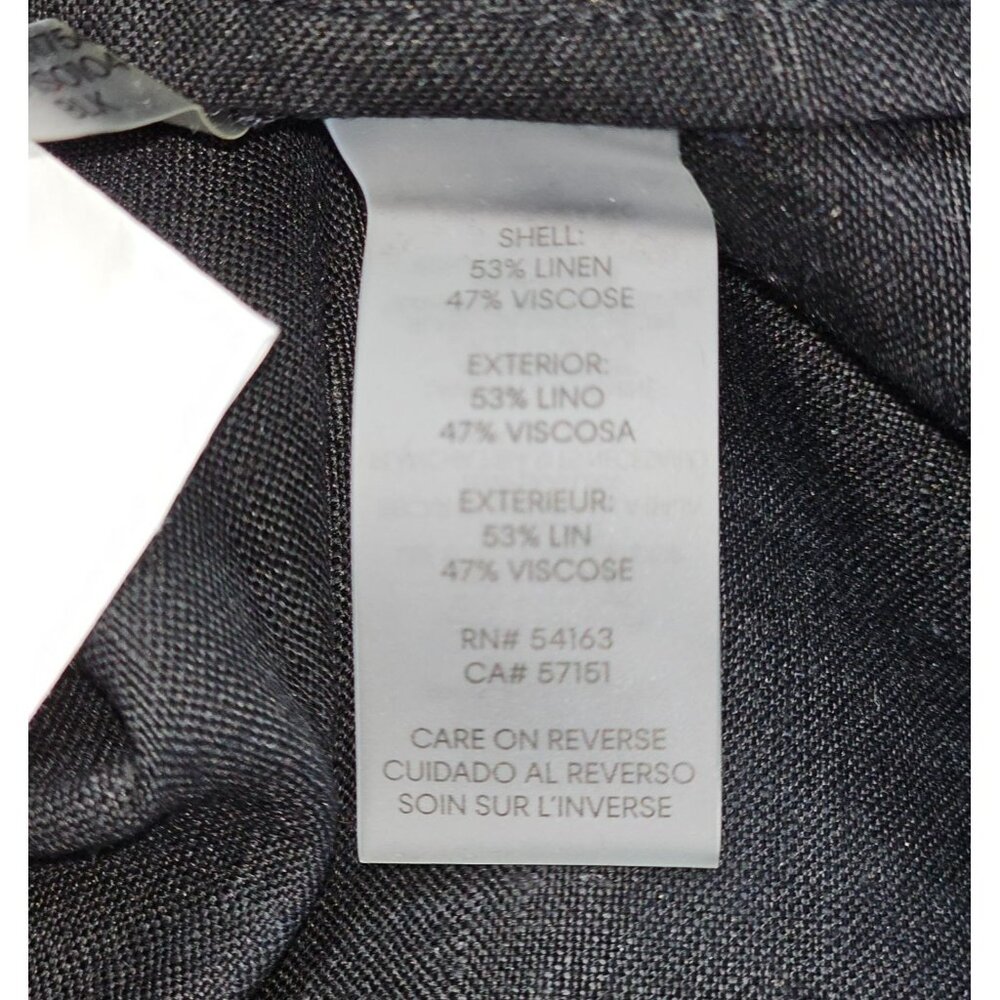 Karl Lagerfeld Paris Women's Black Linen Blend Logo Tape Shirtdress Sz 4 2444 - Picture 8 of 16